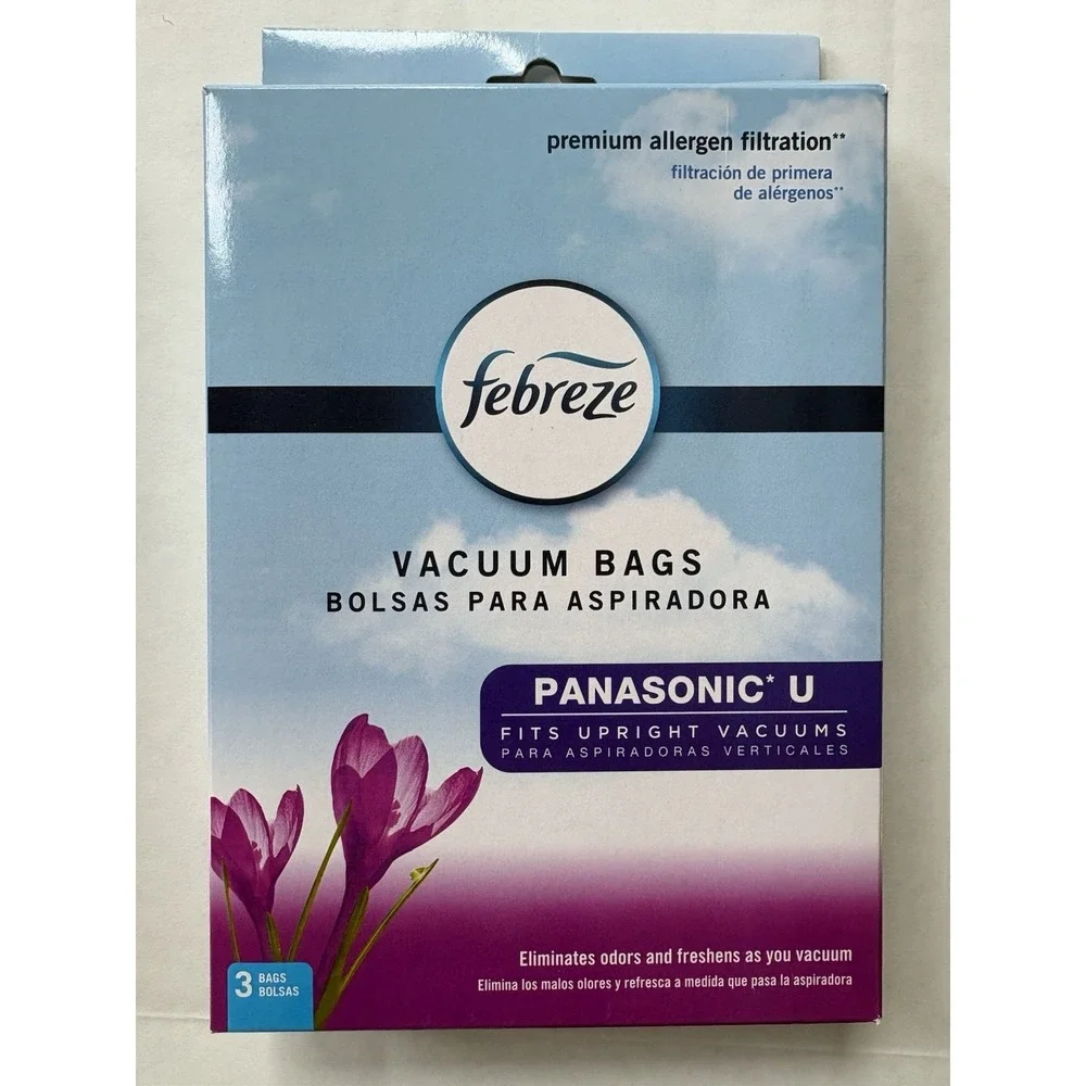 Febreze Vacuum Bags Panasonic U Upright Spring & Renewal 3 Packs 9 Bags Allergen